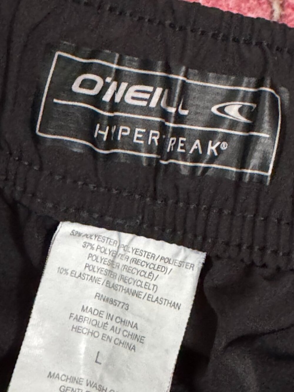 O'Neill Hyperfreak Women's Large Black Board Shorts, Elastic Drawstring - Picture 3 of 7